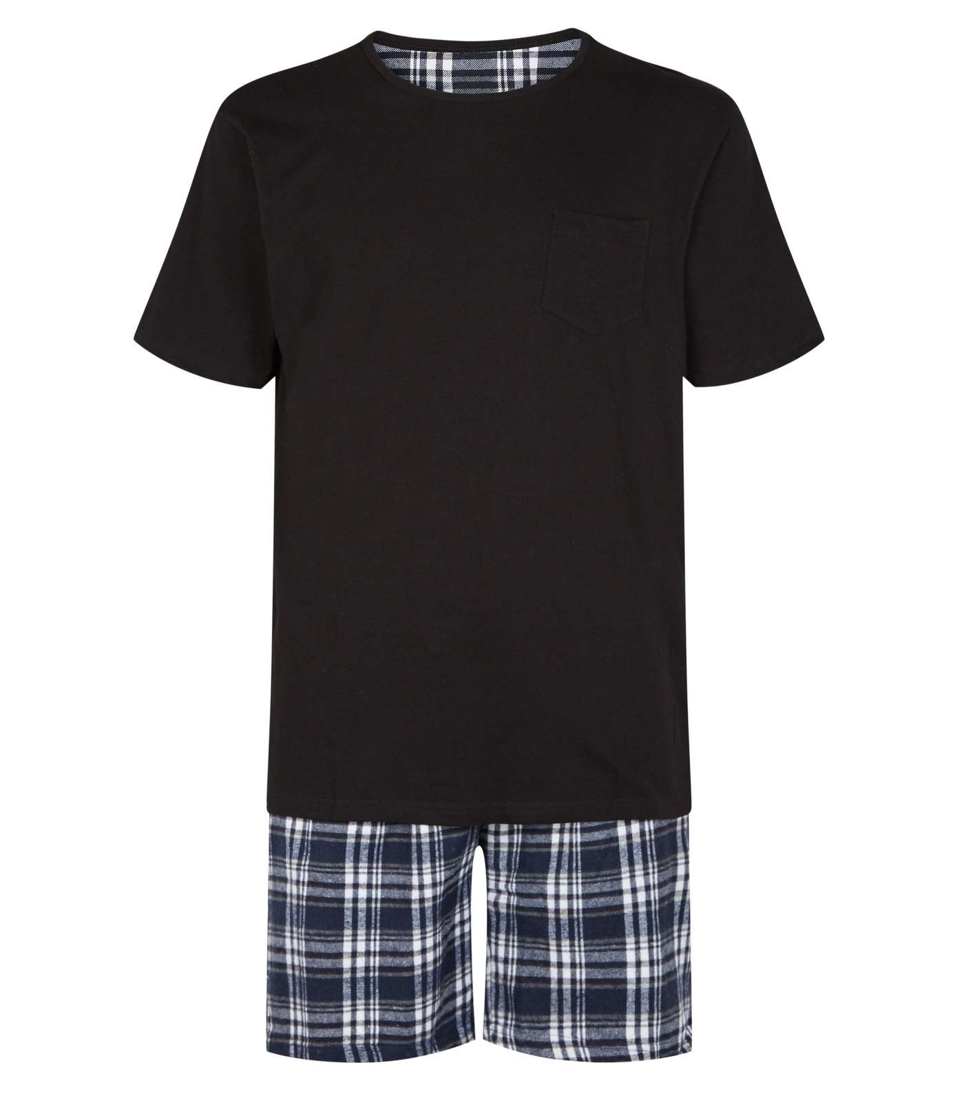 Black Check Short Pyjama Set Image 4