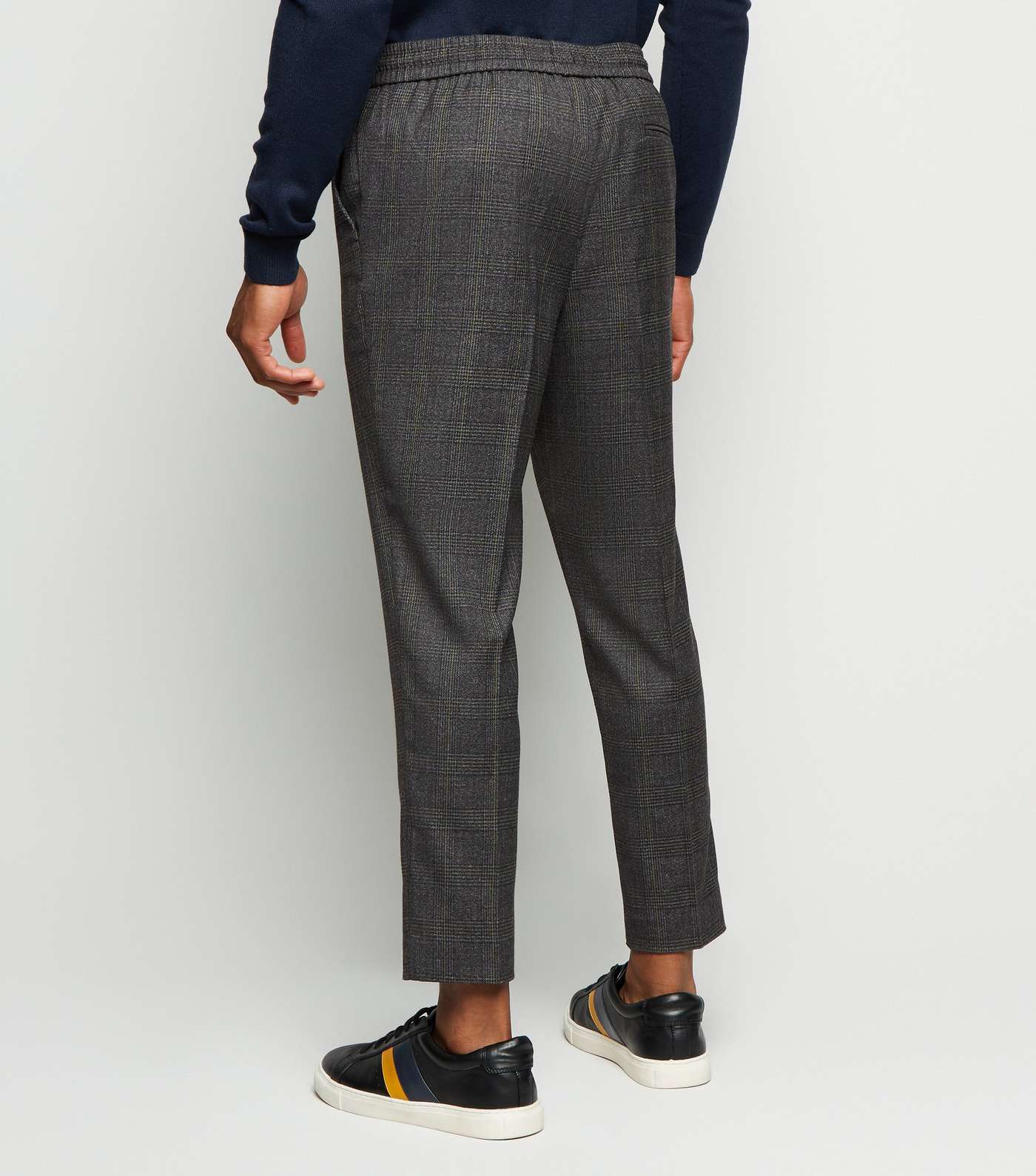 Green Check Slim Crop Trousers Image 3