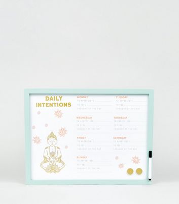 Image of Pale Blue Mandala Daily Intentions Whiteboard New Look