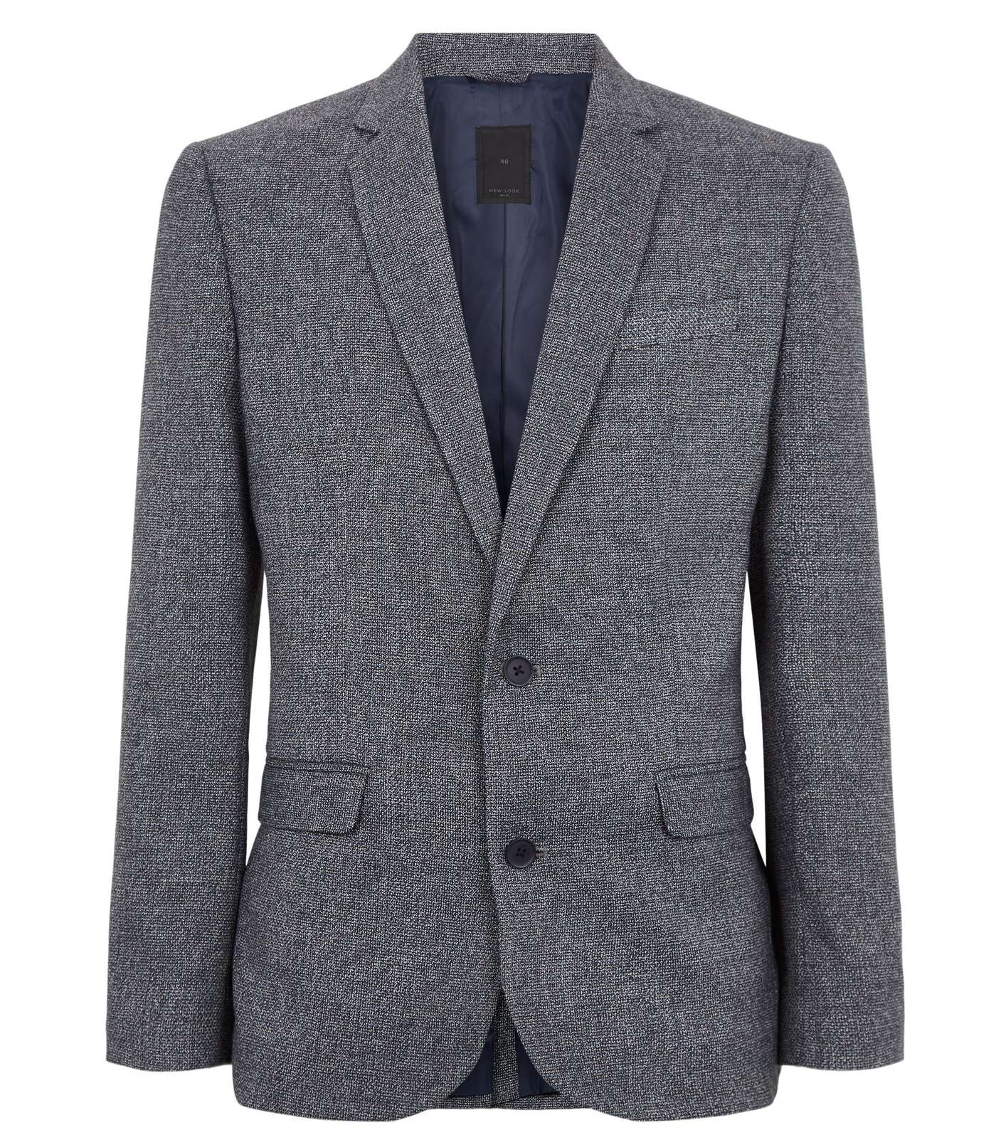 Grey Textured Suit Jacket Image 4