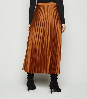 pleated midi skirt new look