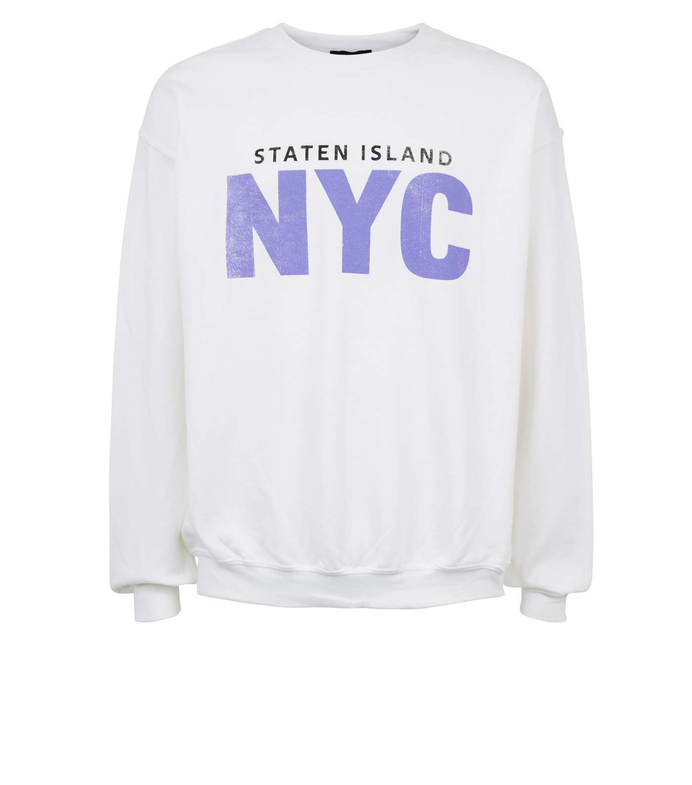 White Staten Island NYC Slogan Sweatshirt Image 4