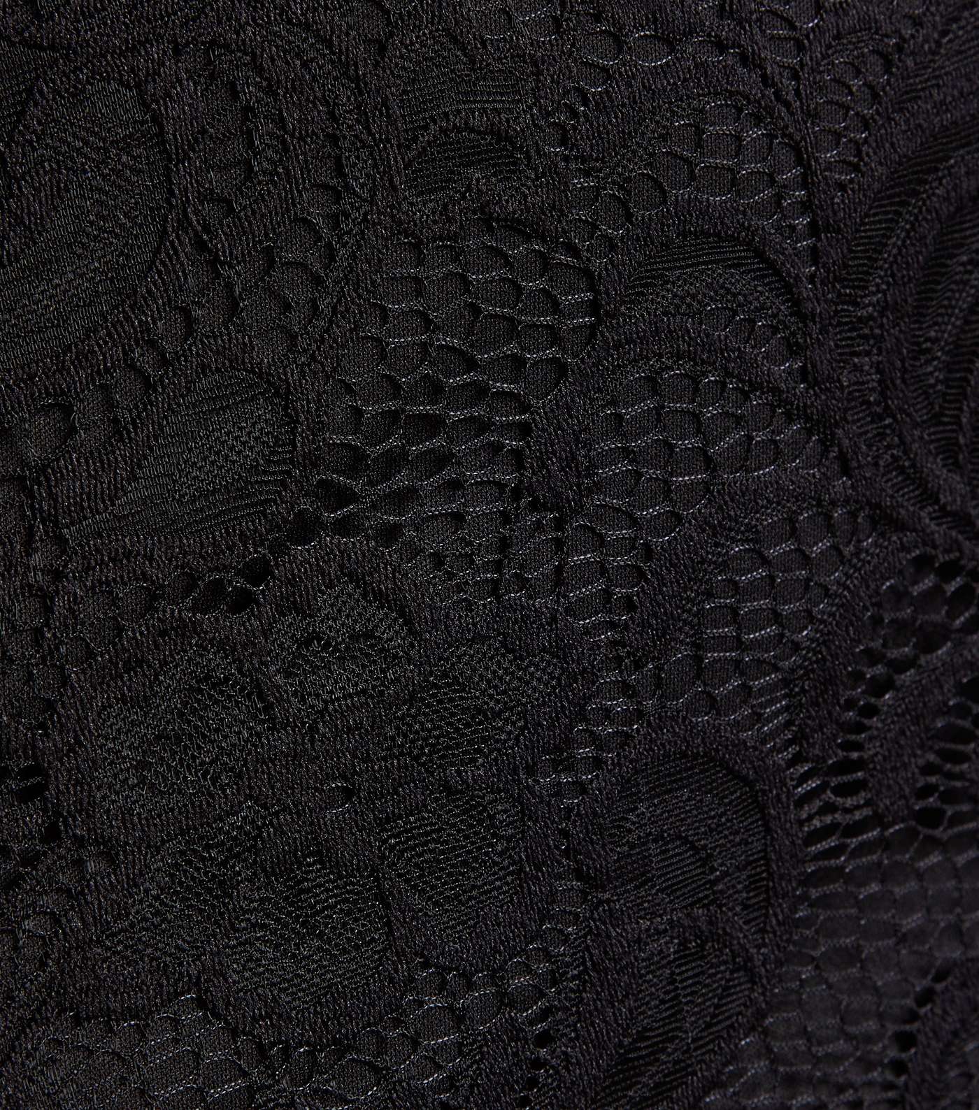Mela Black Lace Overlay Dip Hem Dress Image 5