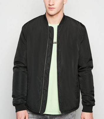 Image of Black Shell Bomber Jacket New Look