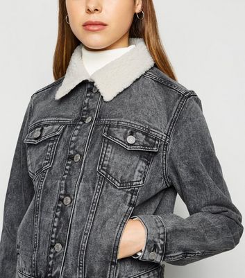 dark grey denim jacket womens