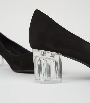 black and clear court shoes