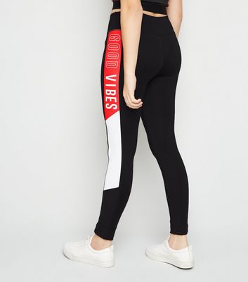 girls black sports leggings