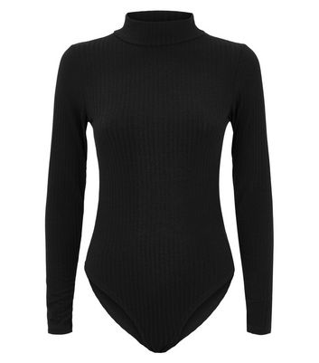 Black Long Sleeve Turtleneck Bodysuit 