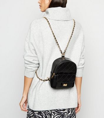 black quilted mini backpack