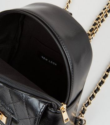black quilted mini backpack