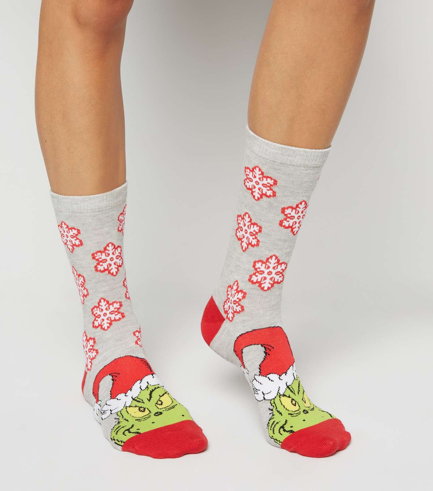 Grey The Grinch Christmas Socks Image 2