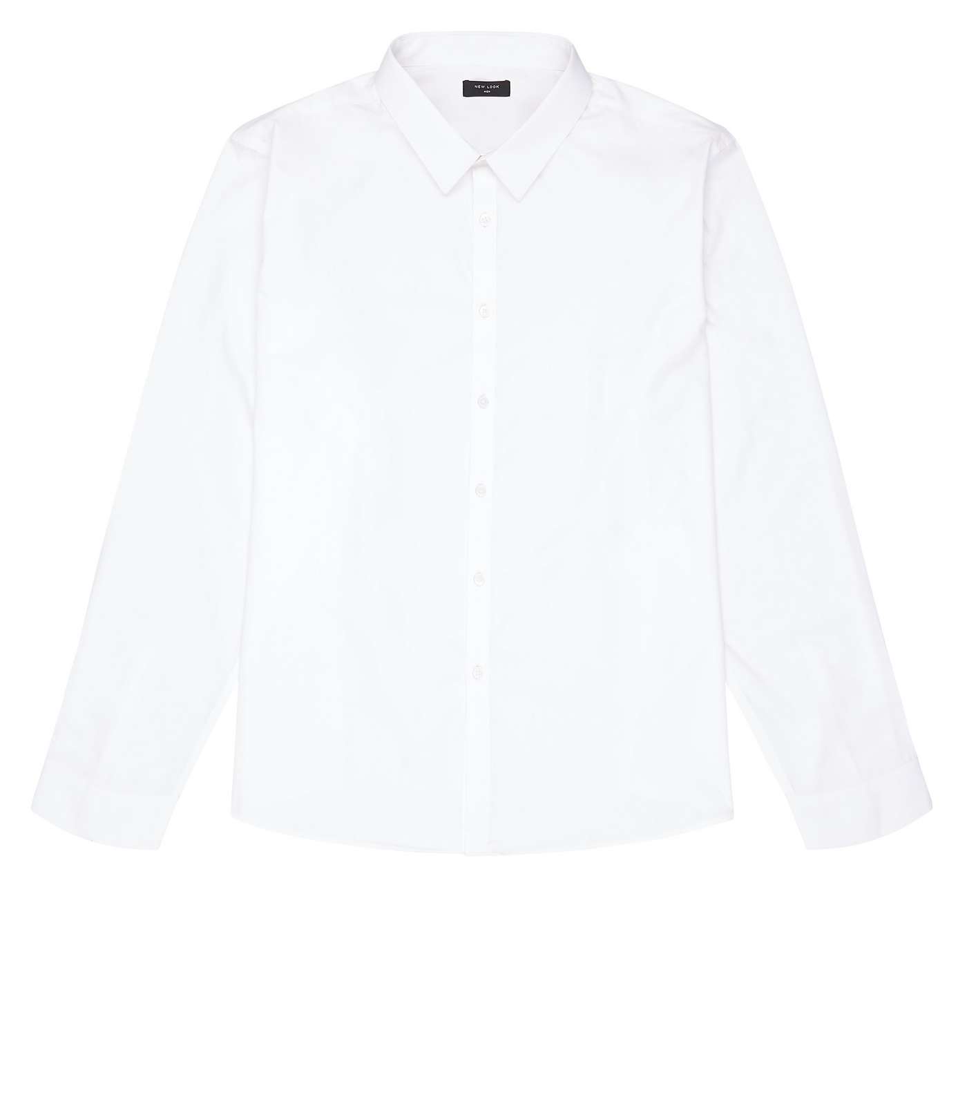Plus Size White Poplin Long Sleeve Shirt  Image 4