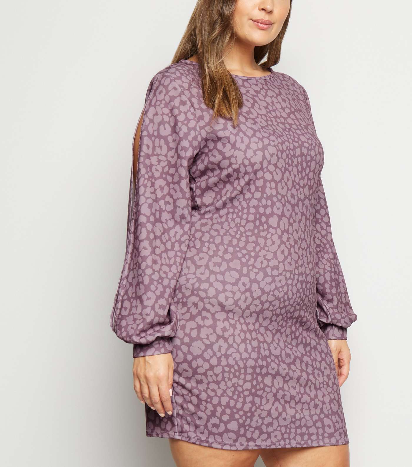 Just Curvy Purple Leopard Print Bodycon Dress