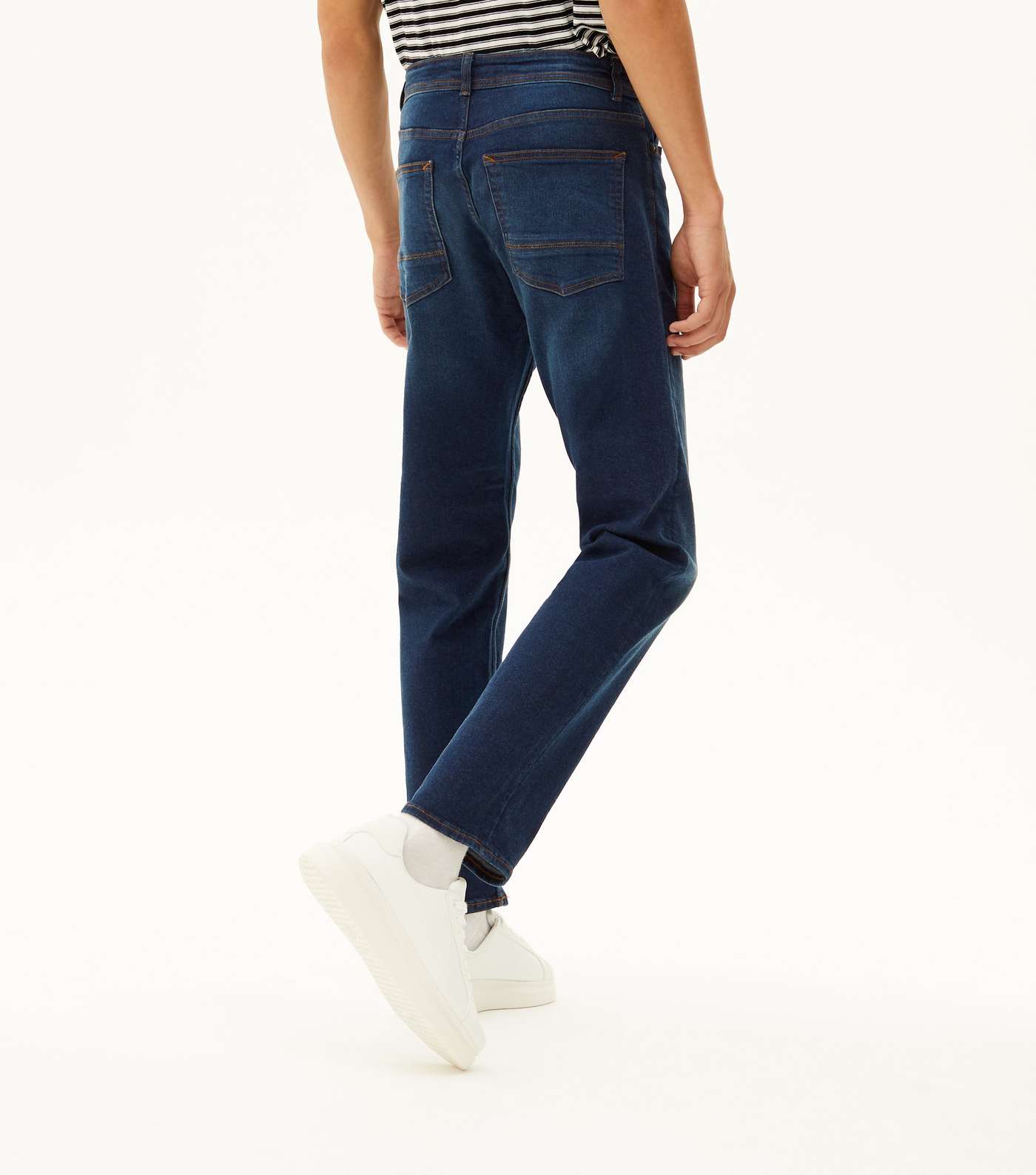 Navy Rinse Wash Straight Fit Jeans Image 5