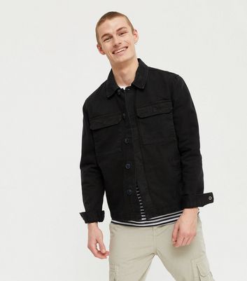 Black Denim Utility Jacket New Look