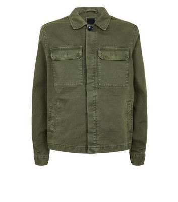 New look khaki denim hot sale jacket