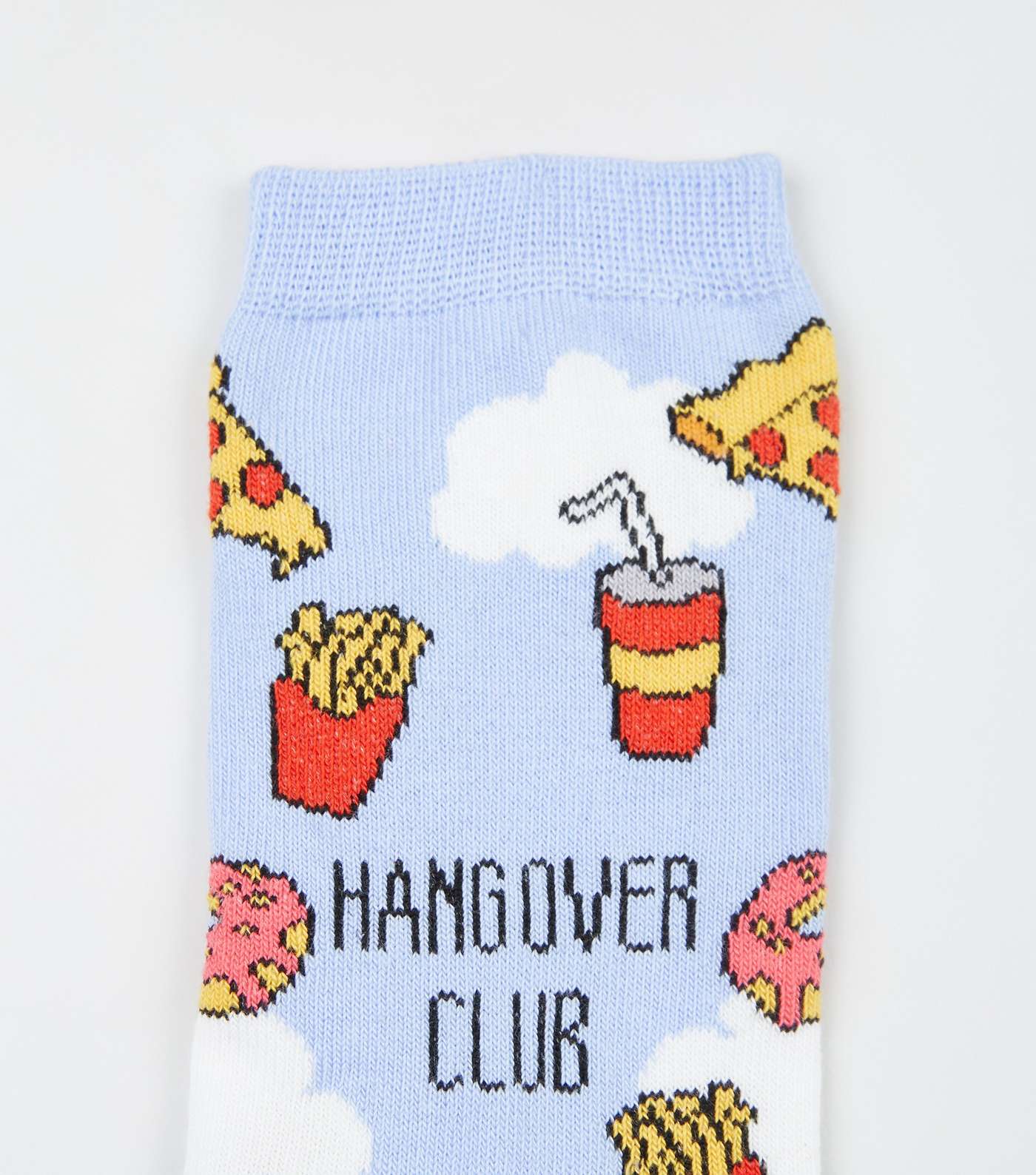 Pale Blue Hangover Club Slogan Socks  Image 3