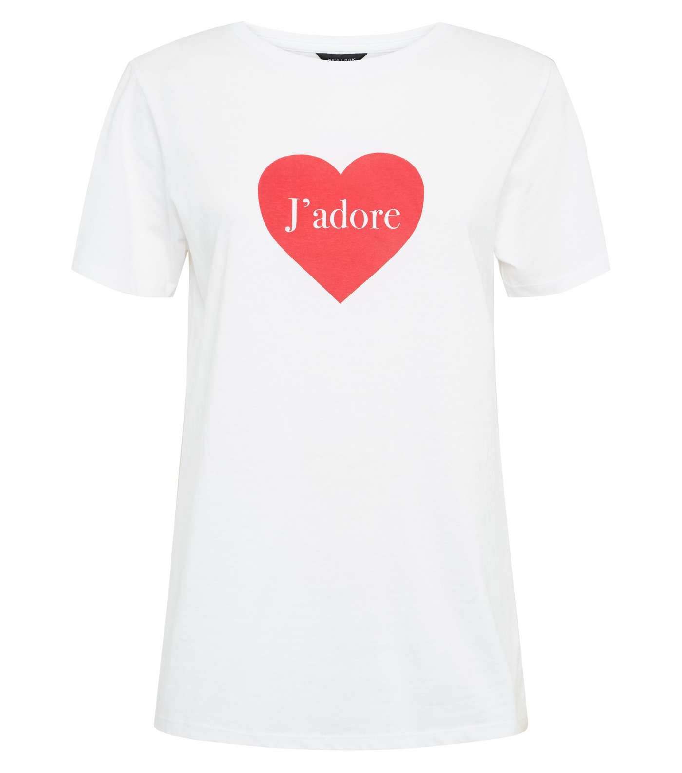 White J'Adore Heart Slogan T-Shirt Image 4