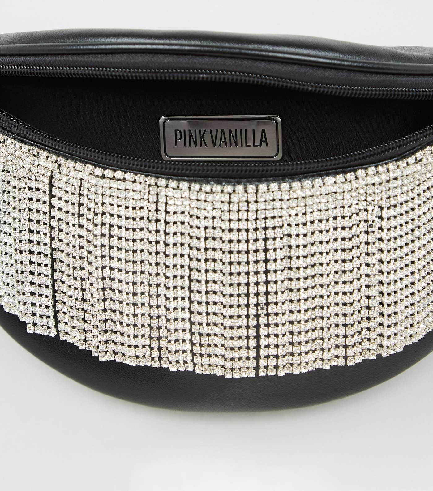 Pink Vanilla Black Diamanté Tassel Bum Bag Image 3