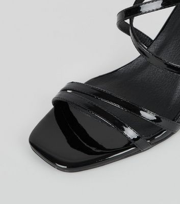 Black Patent Strappy Stiletto Sandals New Look Vegan shop for Black Patent Strappy Stiletto Sandals New Look Vegan at Shopo