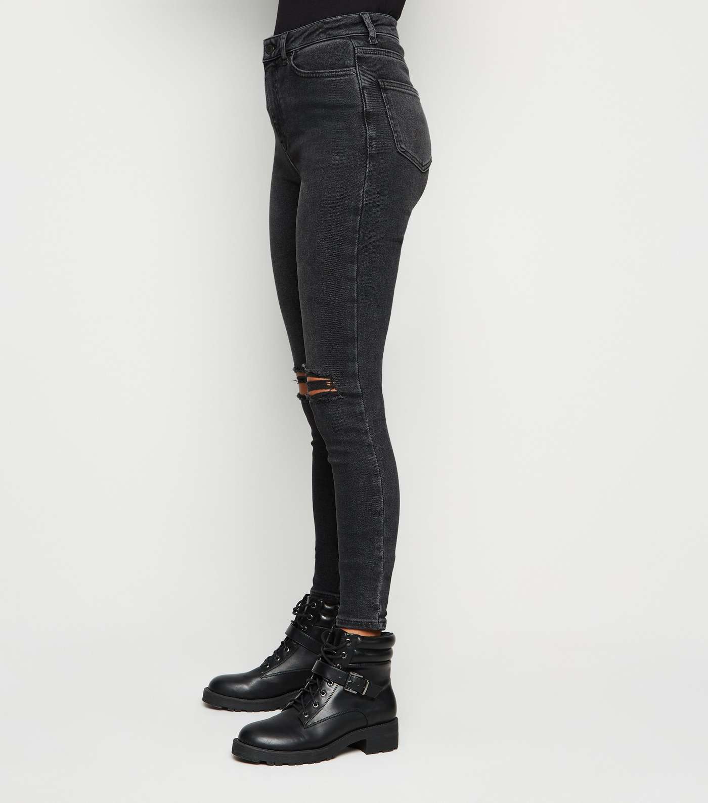 Black Ripped Hallie Super Skinny Jeans Image 5
