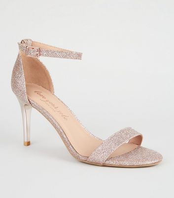 Rose Gold Glitter 2-Part Stiletto Heels 