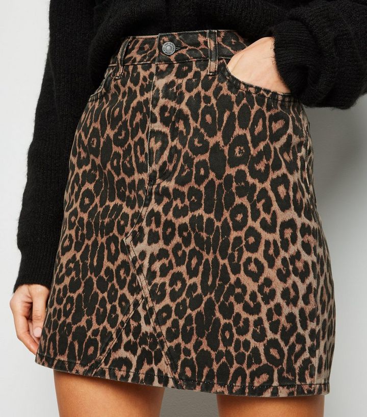 Leopard Denim Mini Skirt | atelier-yuwa.ciao.jp