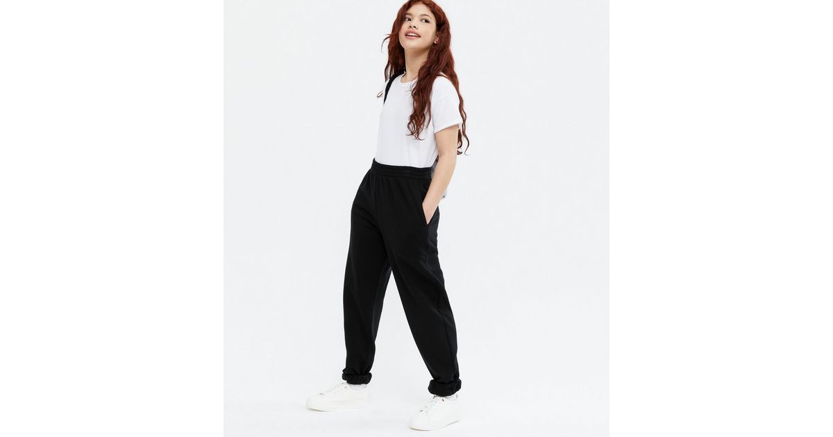 Download Girls Black Jersey Cuffed Joggers | New Look