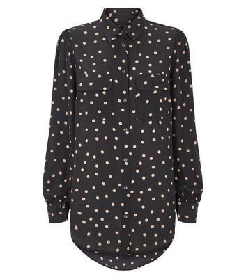 Image of Black Spot Utility Pocket Shirt New Look