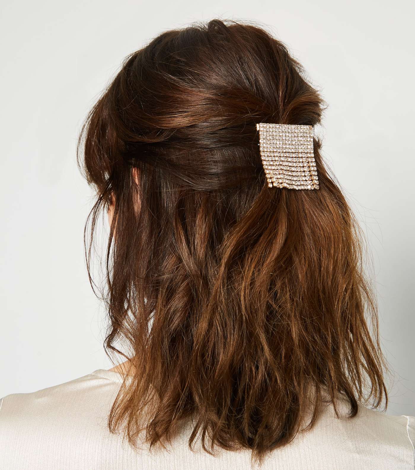 Gold Diamanté Tassel Hair Clip Image 2
