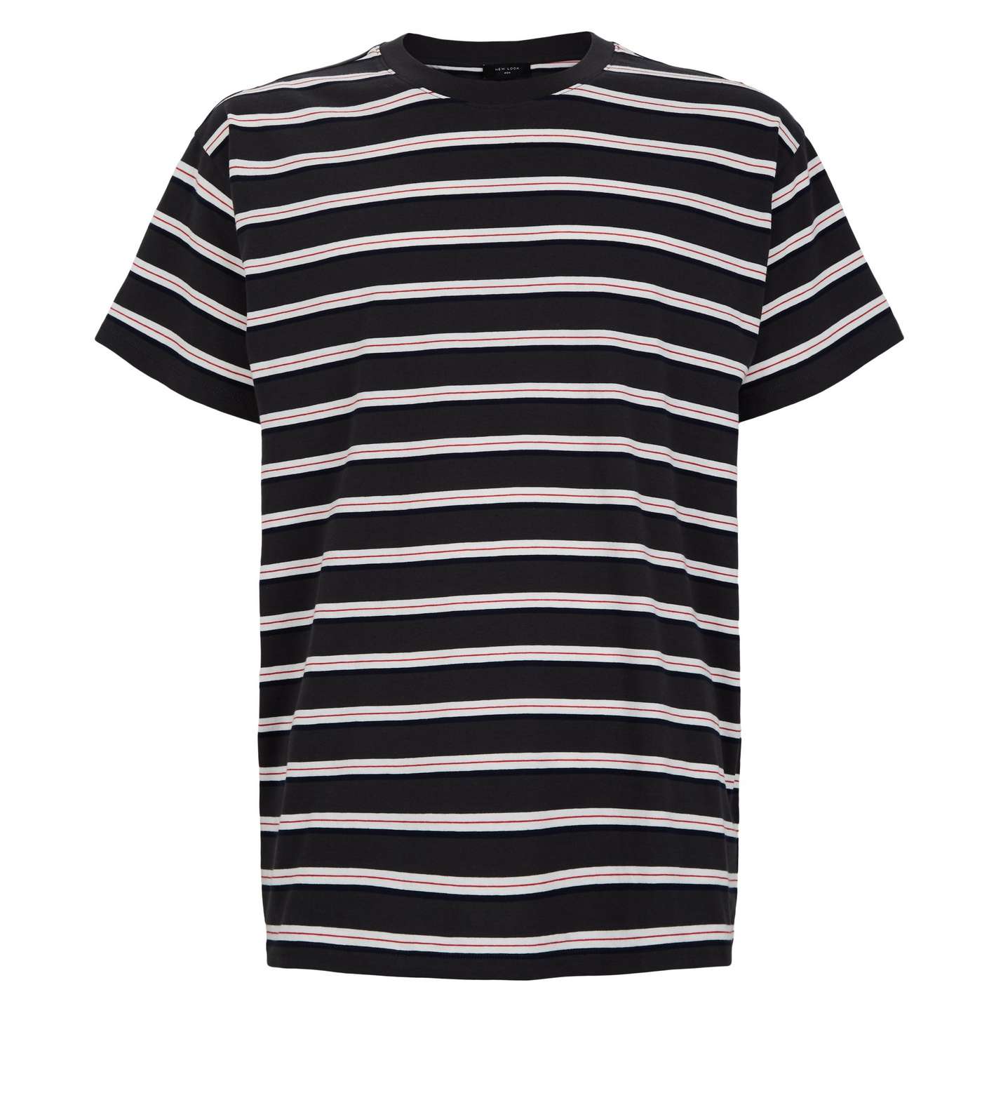 Dark Grey Stripe Oversized T-Shirt Image 4