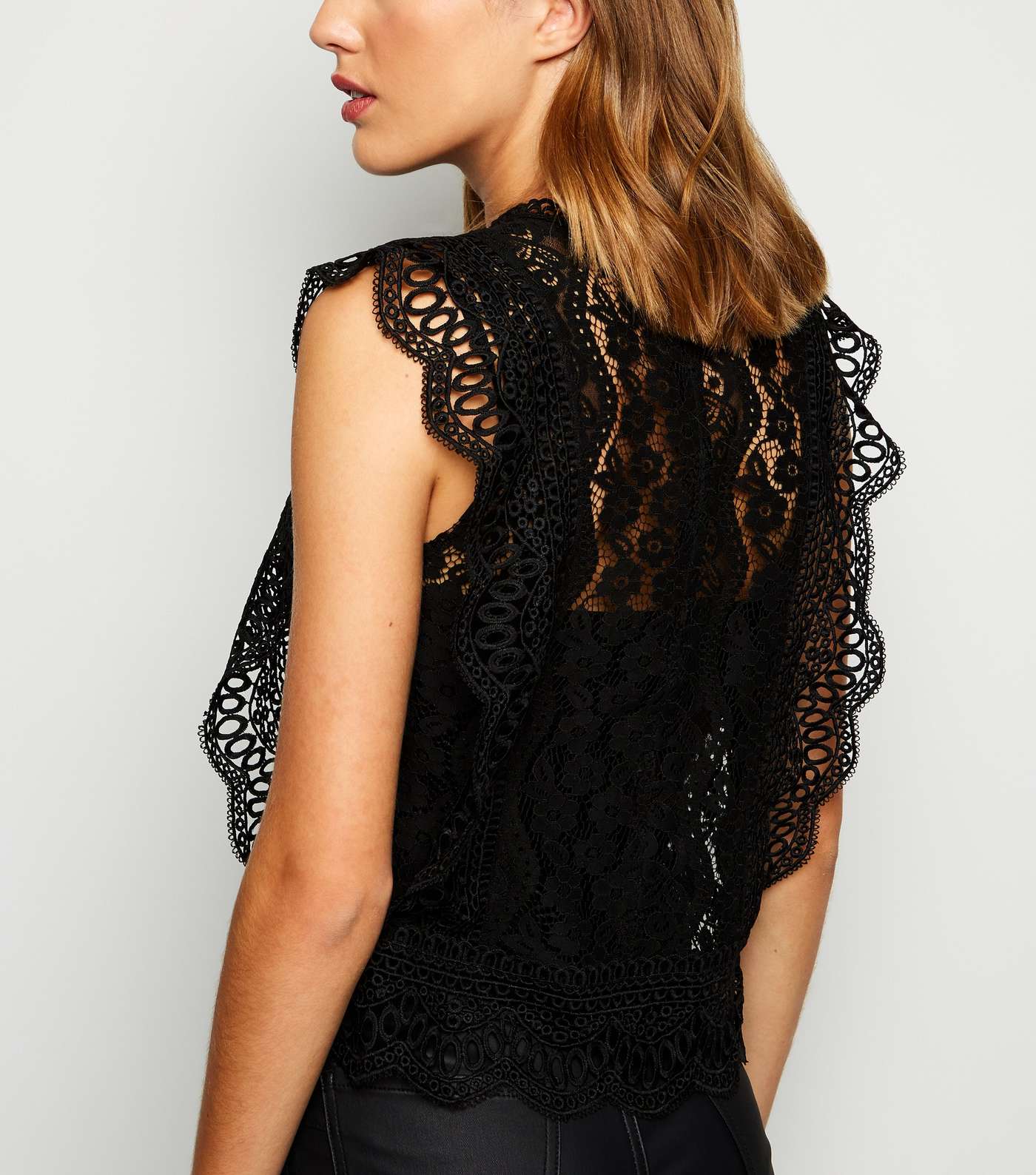 Cameo Rose Black Crochet Lace Top Image 3