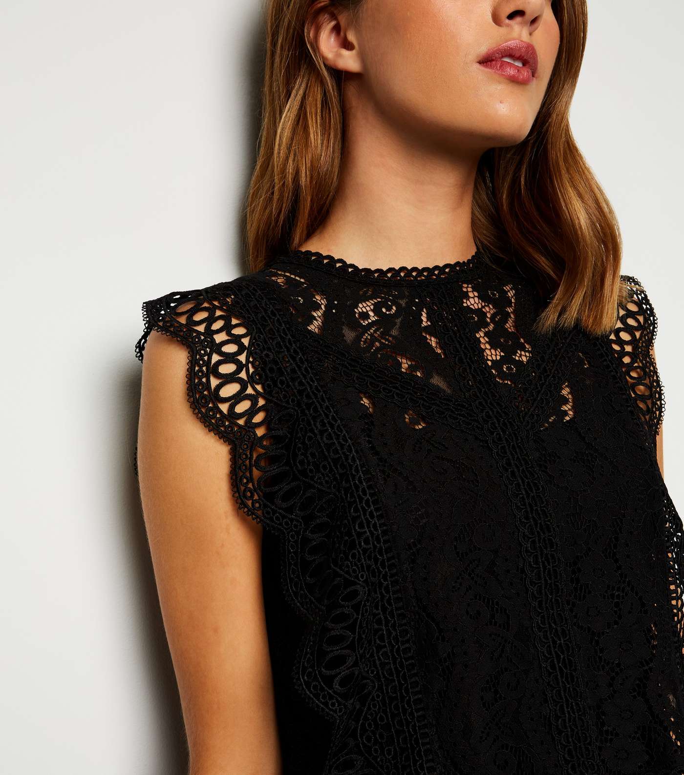 Cameo Rose Black Crochet Lace Top Image 5