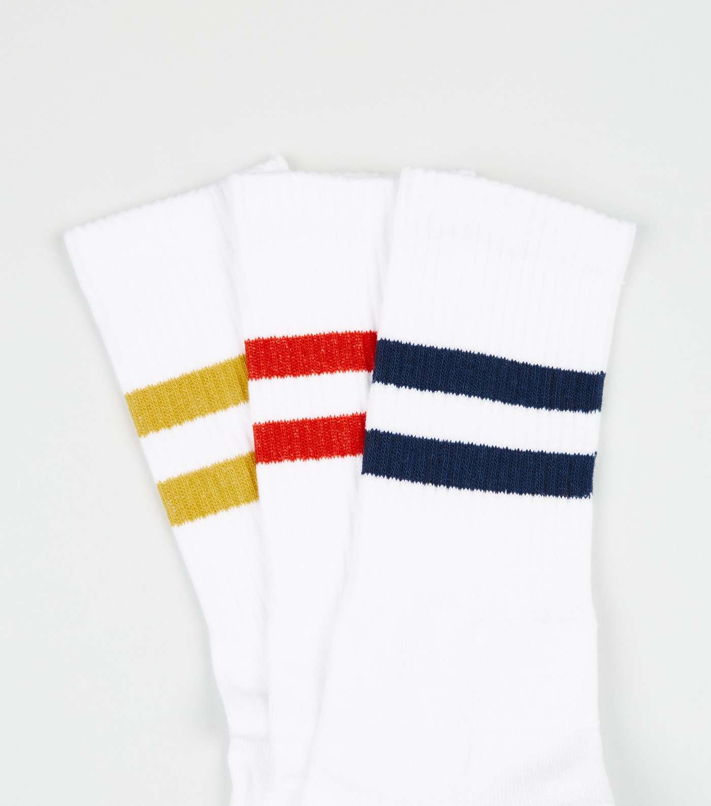 3 Pack Multicoloured Ribbed Stripe Socks Image 2