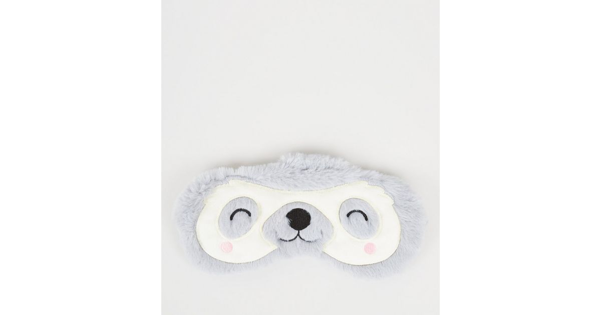 Pale Grey Sloth Eye Mask New Look