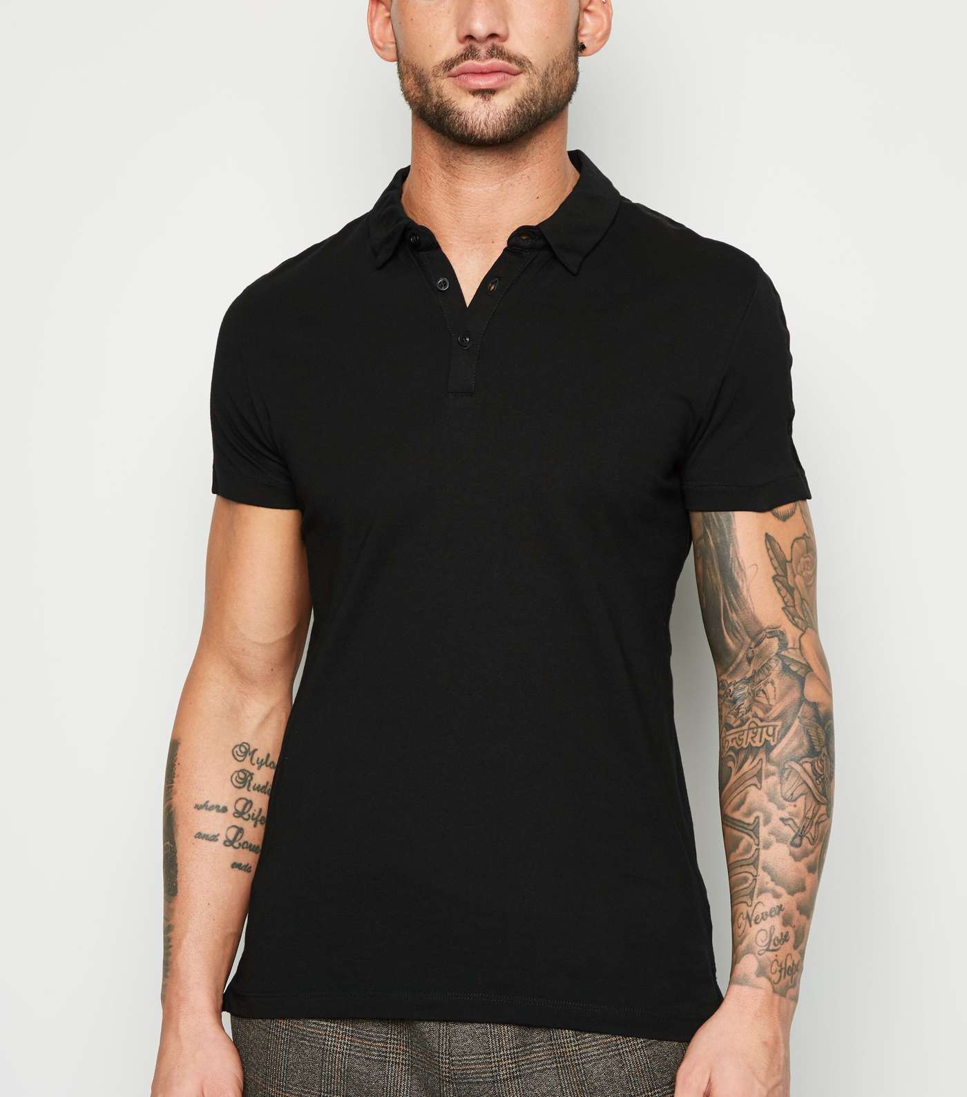 Black Velvet Trim Polo Shirt
