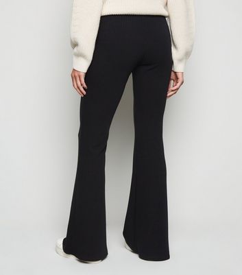 ribbed flared leggings trf