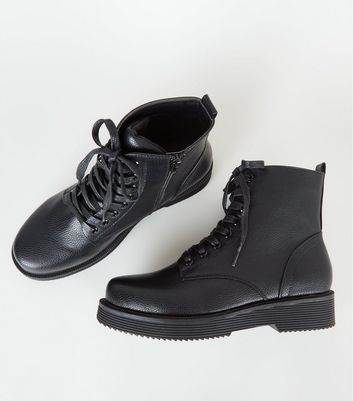 new look chunky lace up boots