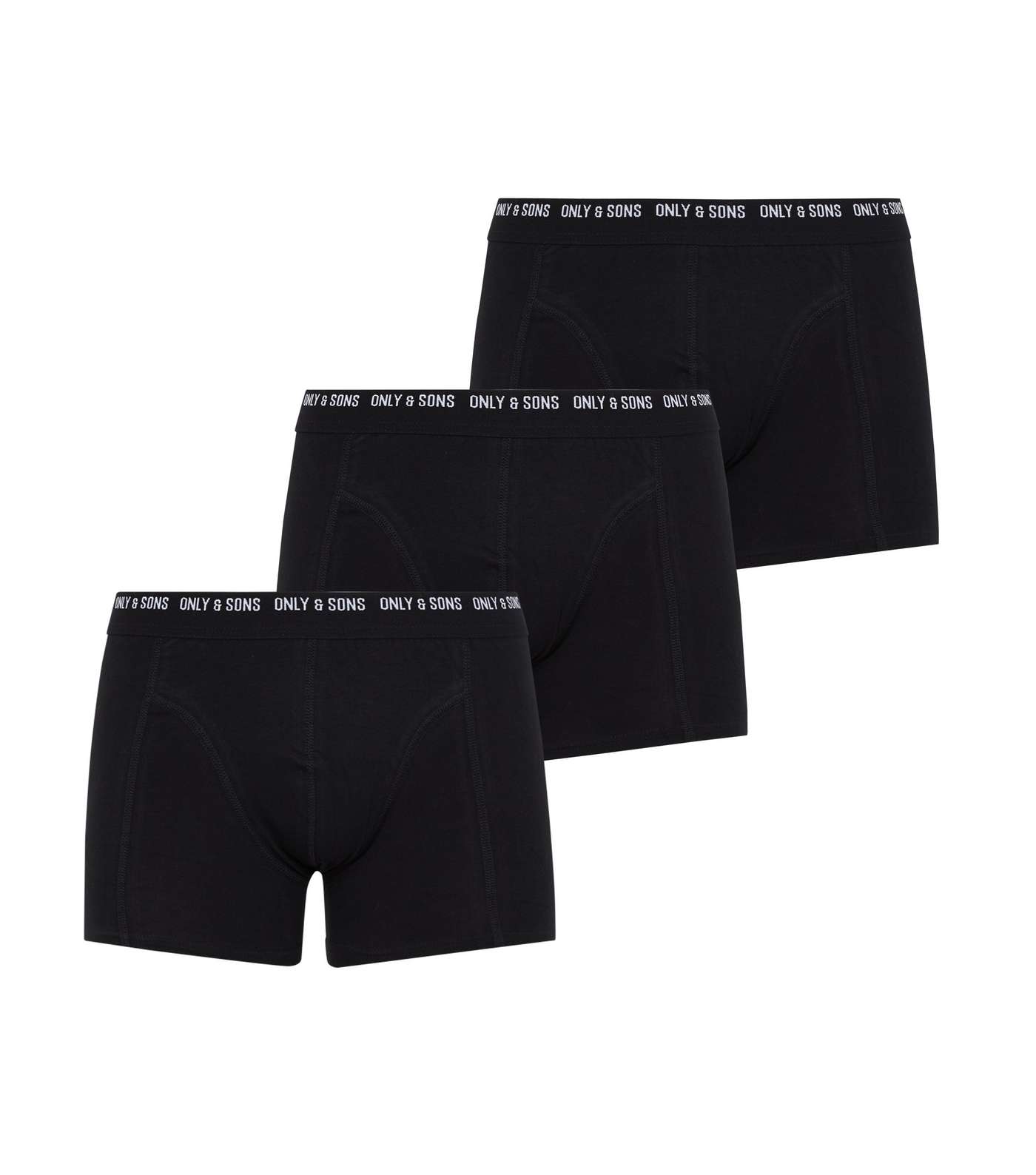 Only & Sons 3 Pack Black Boxers Image 2