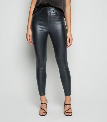 super skinny leather look jeans