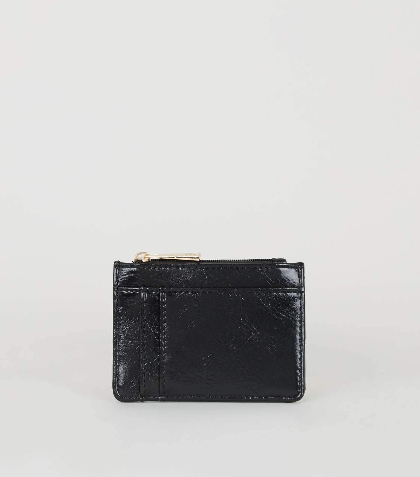 Black Leather-Look Quilted Card Holder Image 3