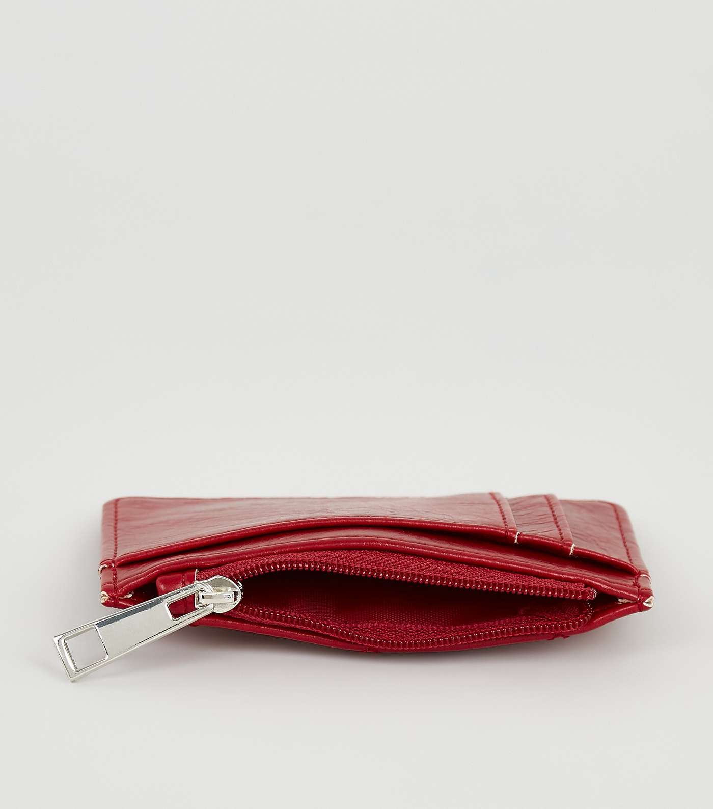 Red Leather-Look Quilted Card Holder Image 2