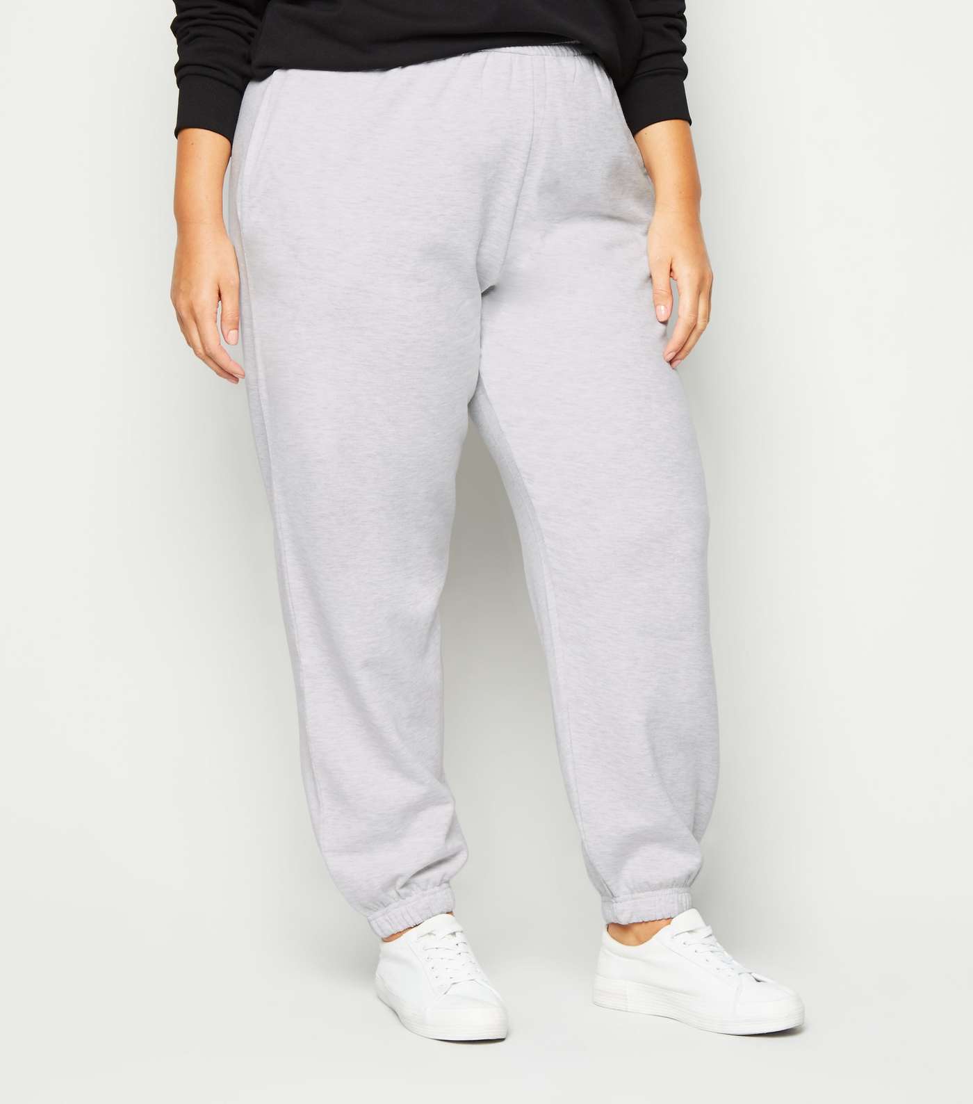 Curves Grey Cuffed Joggers Image 2