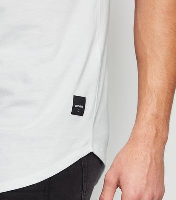 Image of Only & Sons White Long Logo T-Shirt New Look