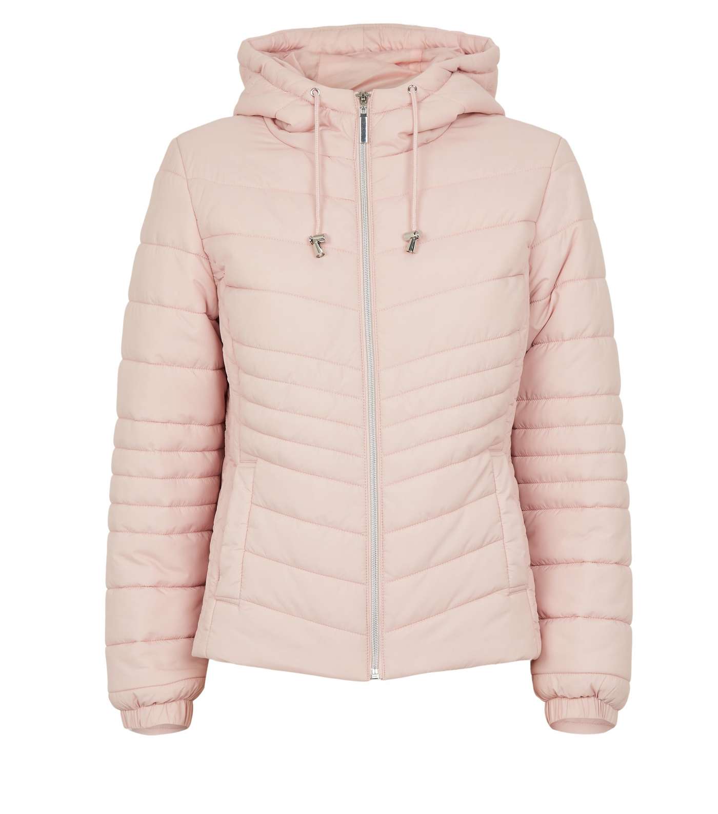 Petite Pale Pink Hooded Lightweight Puffer Jacket Image 4