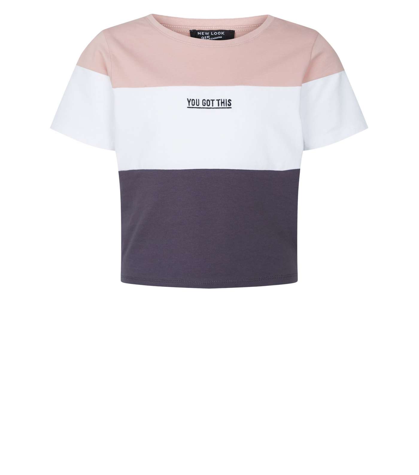 Girls Pink Colour Block Got This Slogan T-Shirt Image 4