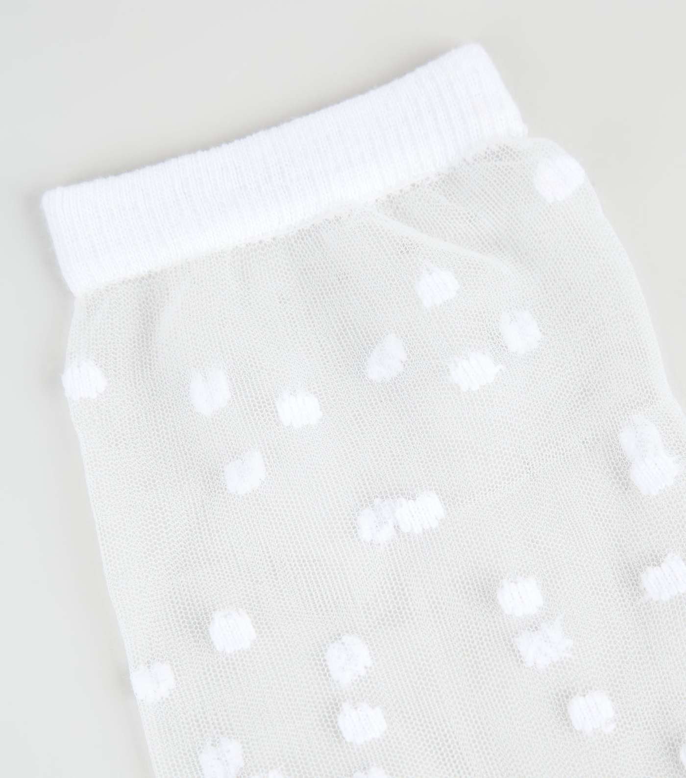 White Mesh Polka Dot Socks  Image 3