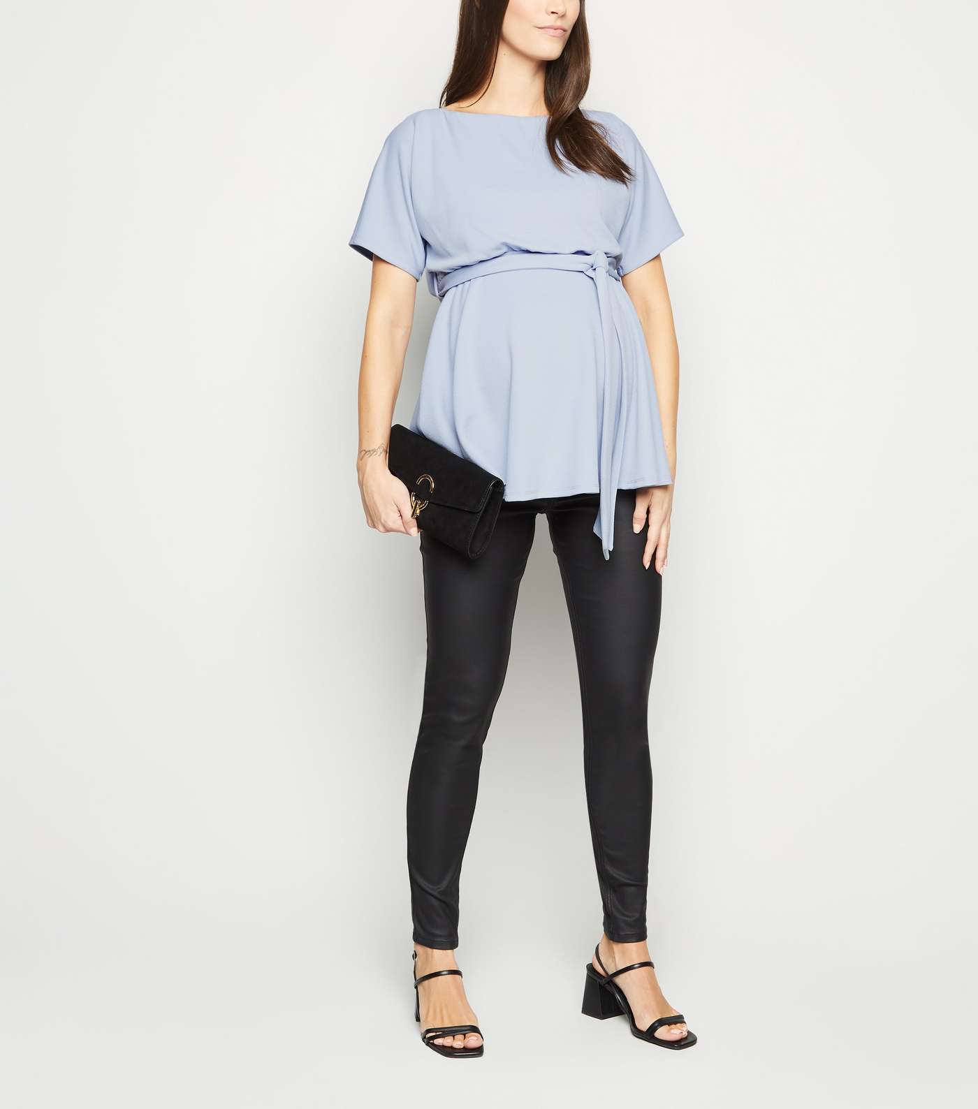 Maternity Pale Blue Batwing Top Image 2