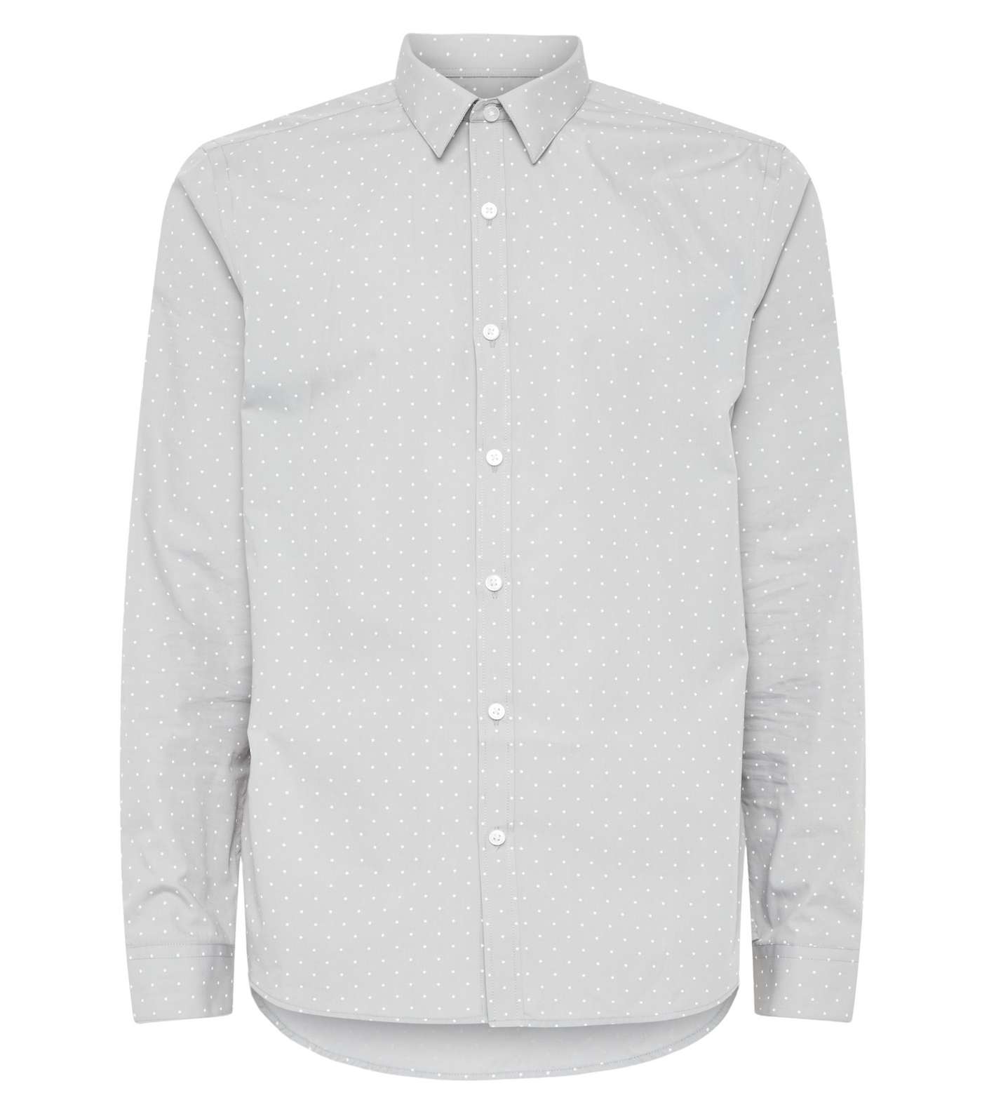 Grey Polka Dot Long Sleeve Poplin Shirt Image 4
