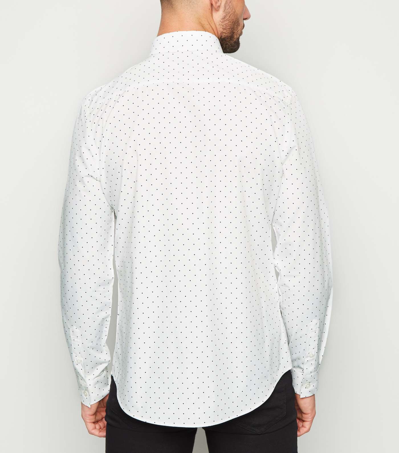 White Polka Dot Long Sleeve Poplin Shirt Image 3